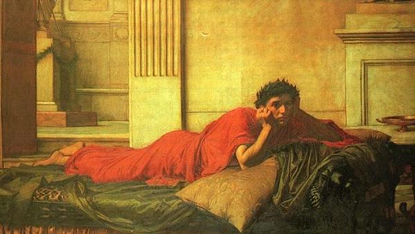 John William Waterhouse The Remorse of the Emperor Nero after the Murder of his Mother China oil painting art